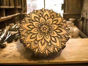 Mandalastempel aus Hartholz